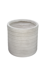 Pot rond tressé blanc