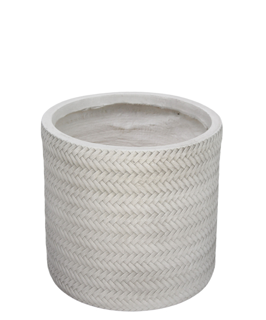 Pot rond tressé blanc