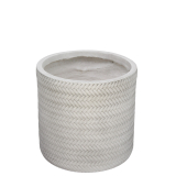 Pot rond tressé blanc
