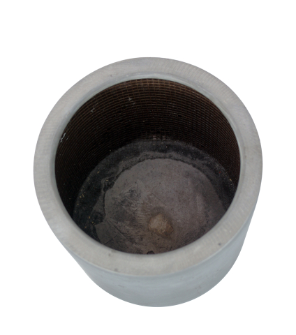 Pot rond gris en fibre