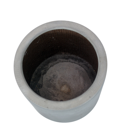 Pot rond gris en fibre