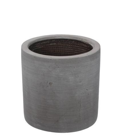 Pot rond gris en fibre