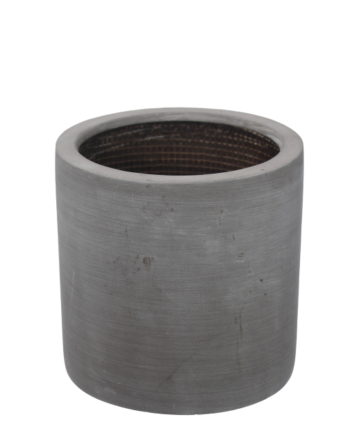 Pot rond gris en fibre