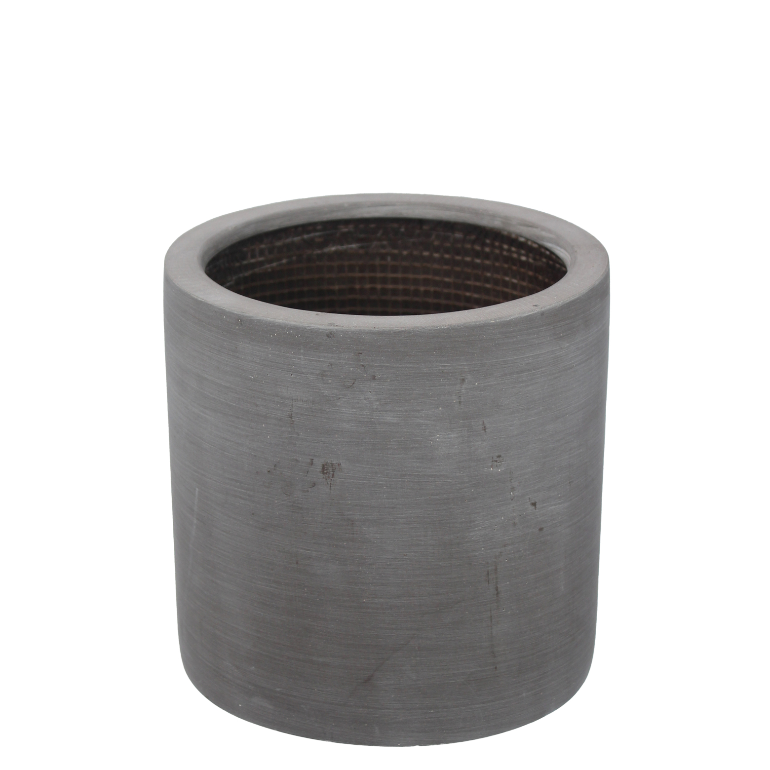 Pot rond gris en fibre