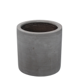 Pot rond gris en fibre
