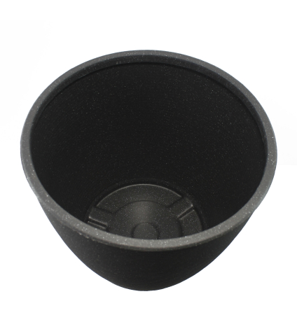Grand pot rond strié anthracite