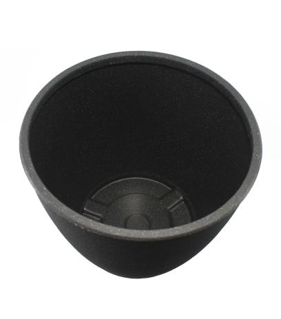 Grand pot rond strié anthracite
