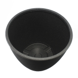 Grand pot rond strié anthracite
