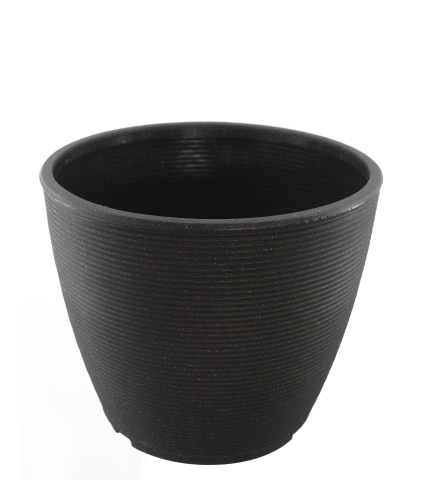 Grand pot rond strié anthracite