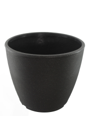Grand pot rond strié anthracite