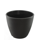 Grand pot rond strié anthracite