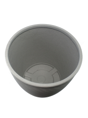 Grand pot rond strié gris