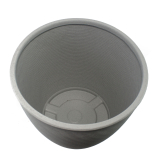 Grand pot rond strié gris