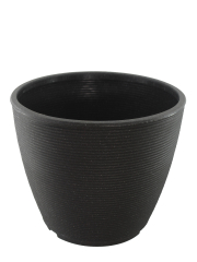 Grand pot rond strié anthracite