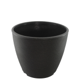 Grand pot rond strié anthracite