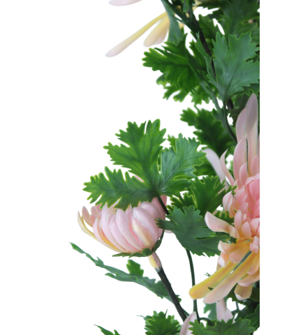 Grand chrysanthème en pot artificiel rose