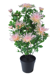 Grand chrysanthème en pot artificiel rose