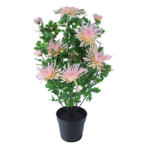 Grand chrysanthème en pot artificiel rose