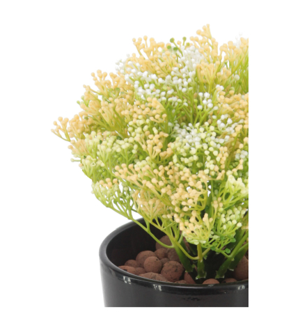 Skimmia artificiel vert et jaune