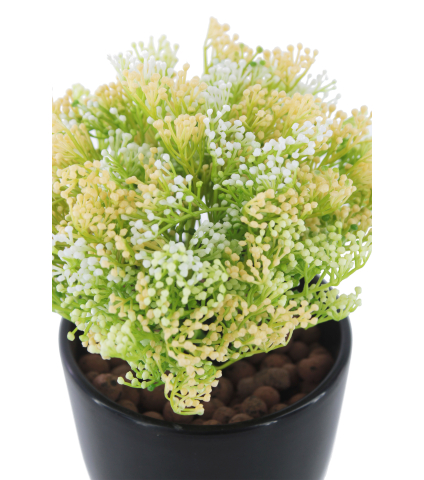 Skimmia artificiel vert et jaune