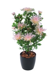 Grand chrysanthème en pot artificiel rose