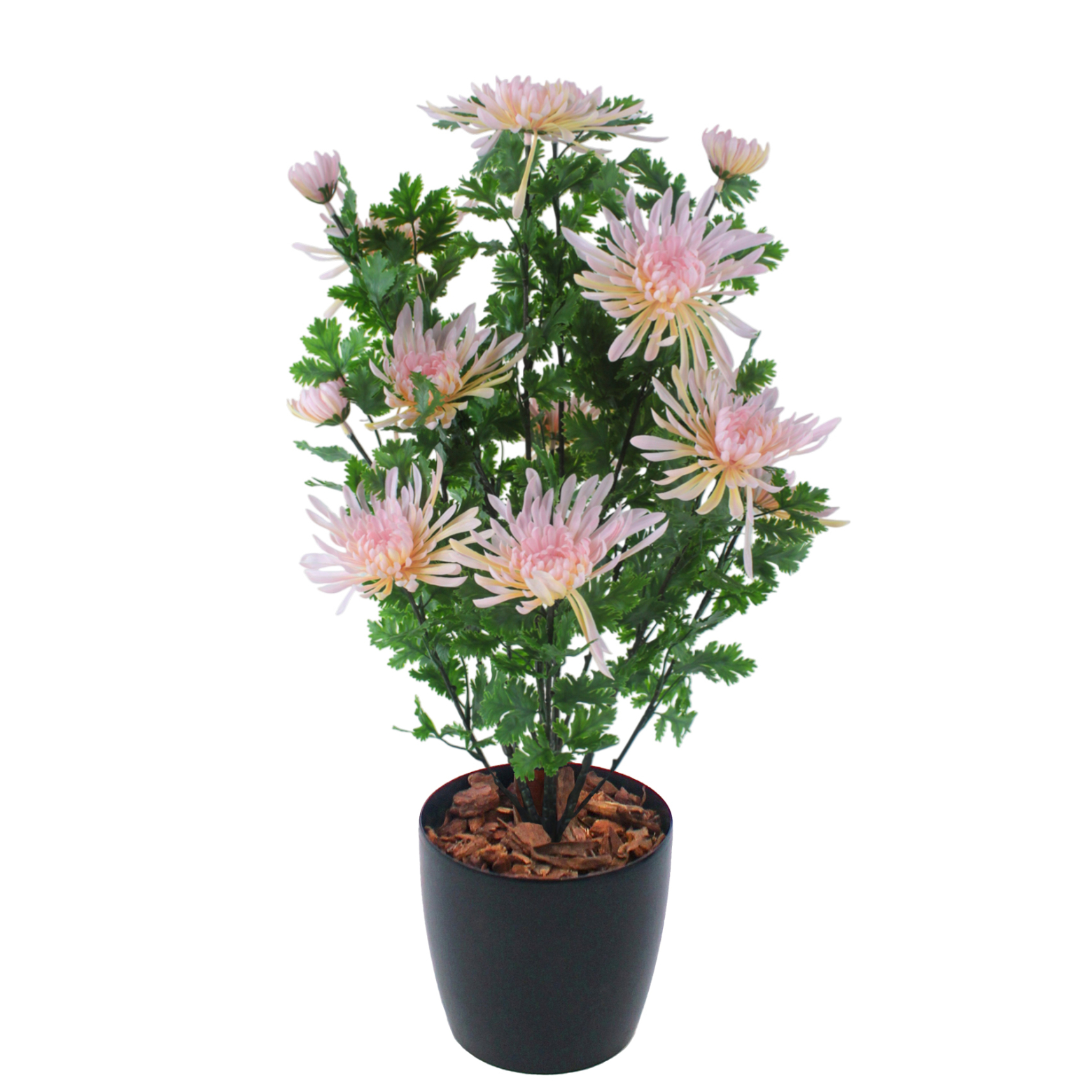 Grand chrysanthème en pot artificiel rose