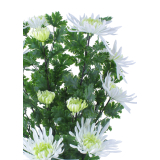 Grand chrysanthème en pot artificiel blanc