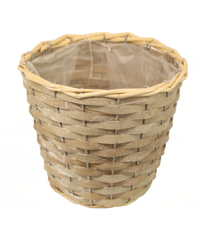 Cache pot en osier chaulé