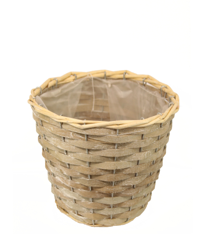 Cache pot en osier chaulé