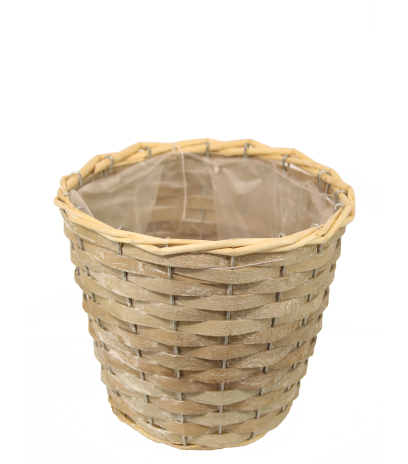 Cache pot en osier chaulé