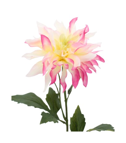 Grand dahlia artificiel rose et crème
