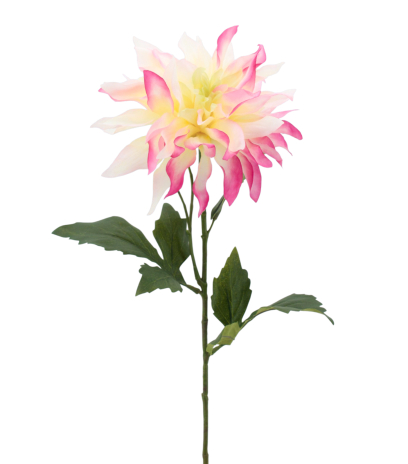 Dahlia artificiel rose et crème