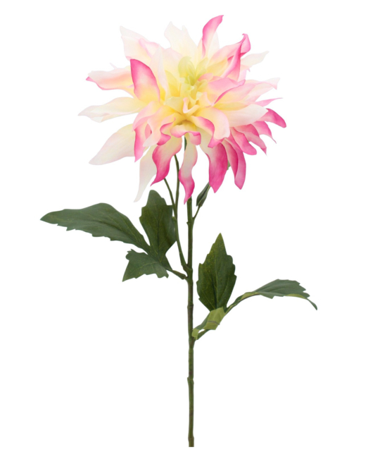 Grand dahlia artificiel rose et crème