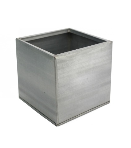 Cache-pot cubique titanium