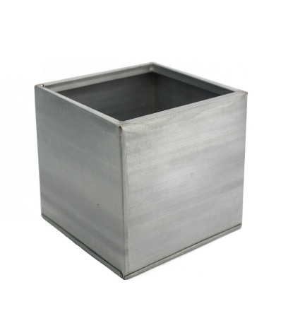 Cache-pot cubique titanium