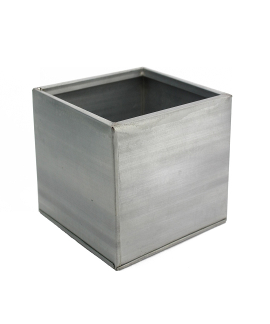 Cache-pot cubique titanium