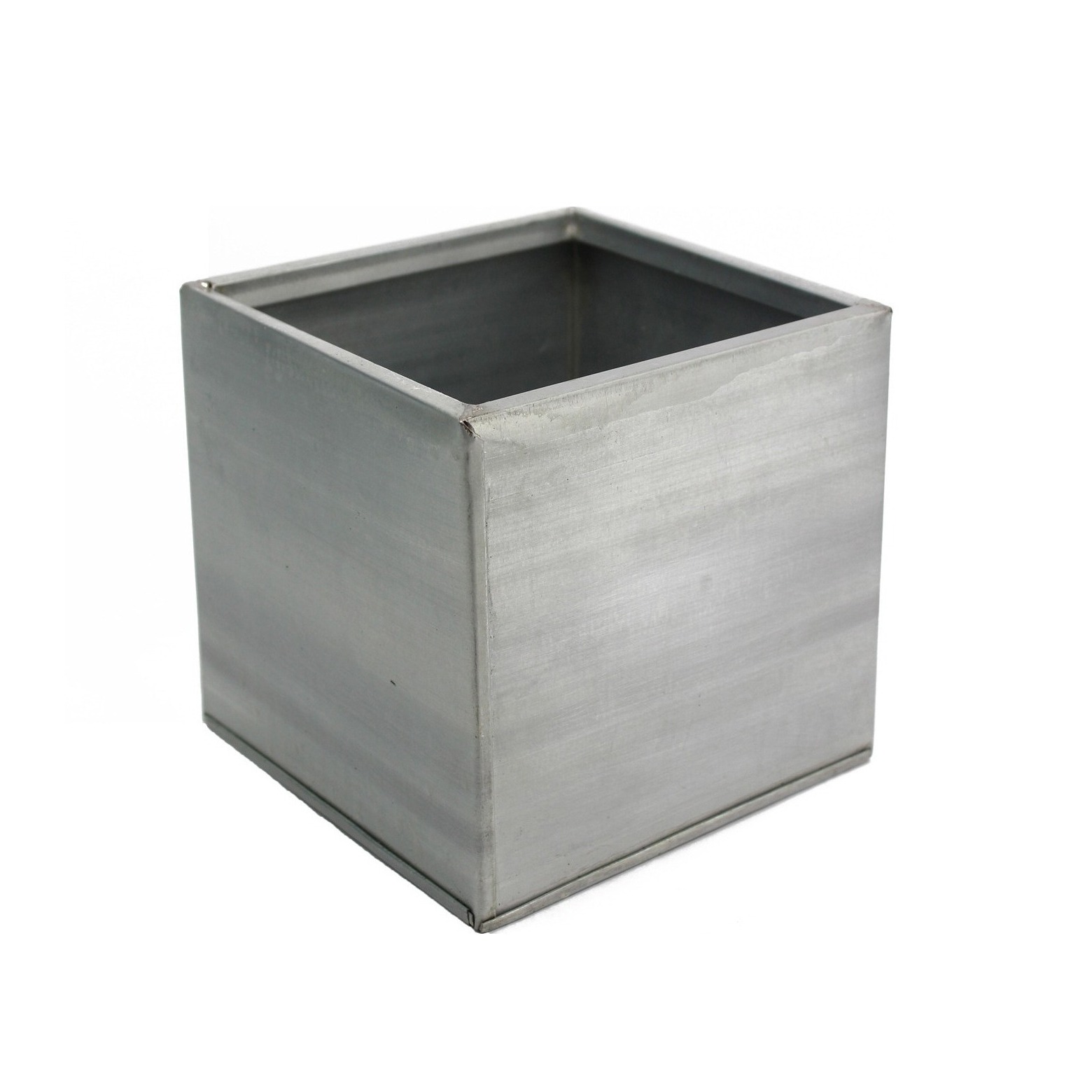 Cache-pot cubique titanium