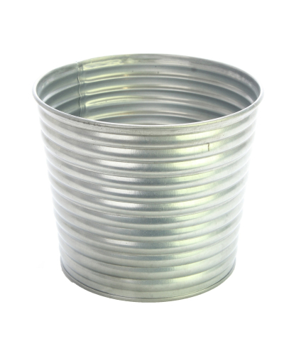 Cache-pot strié en zinc