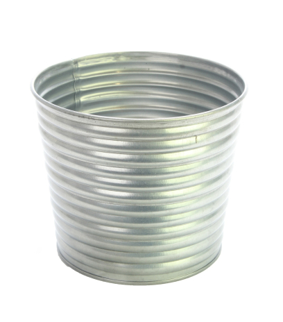 Cache-pot strié en zinc