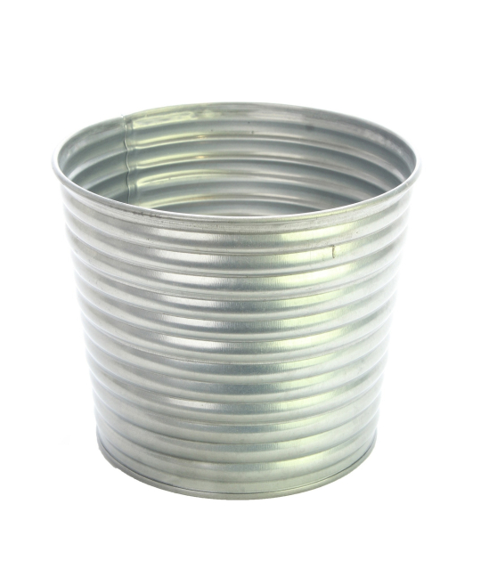 Cache-pot strié en zinc