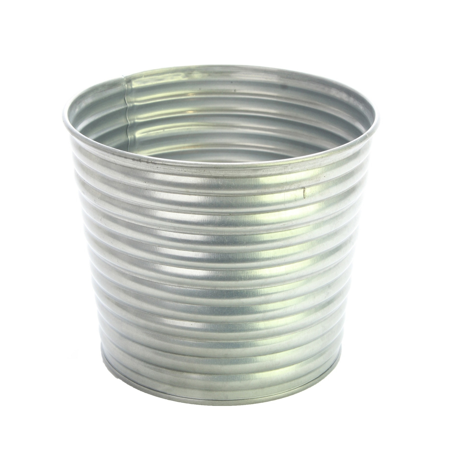 Cache-pot strié en zinc