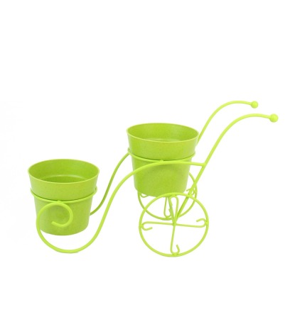Brouette en zinc vert