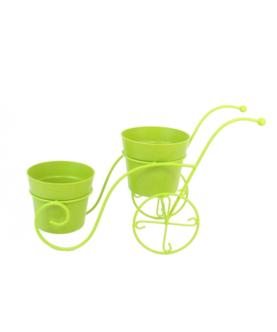 Brouette en zinc vert
