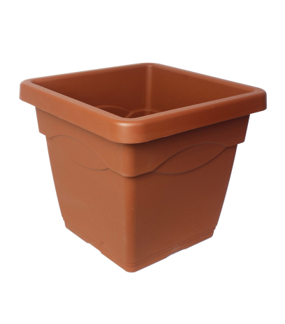 Grand pot carré marron