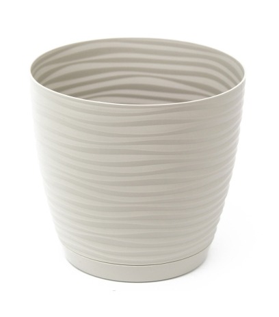 Pot rond zébré gris clair