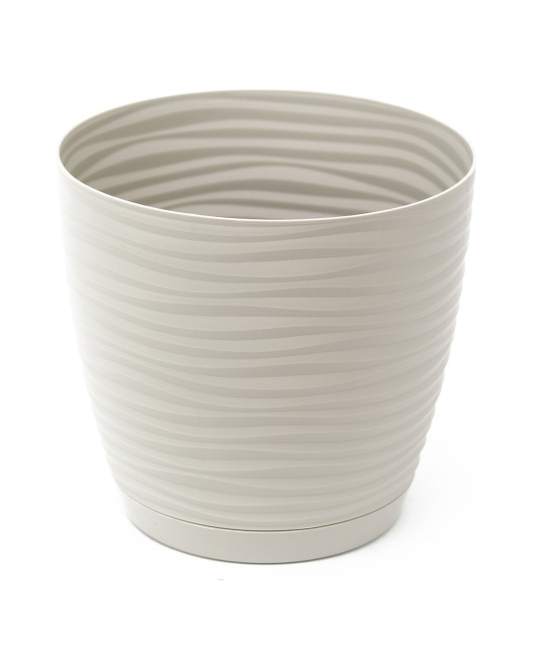 Pot rond zébré gris clair