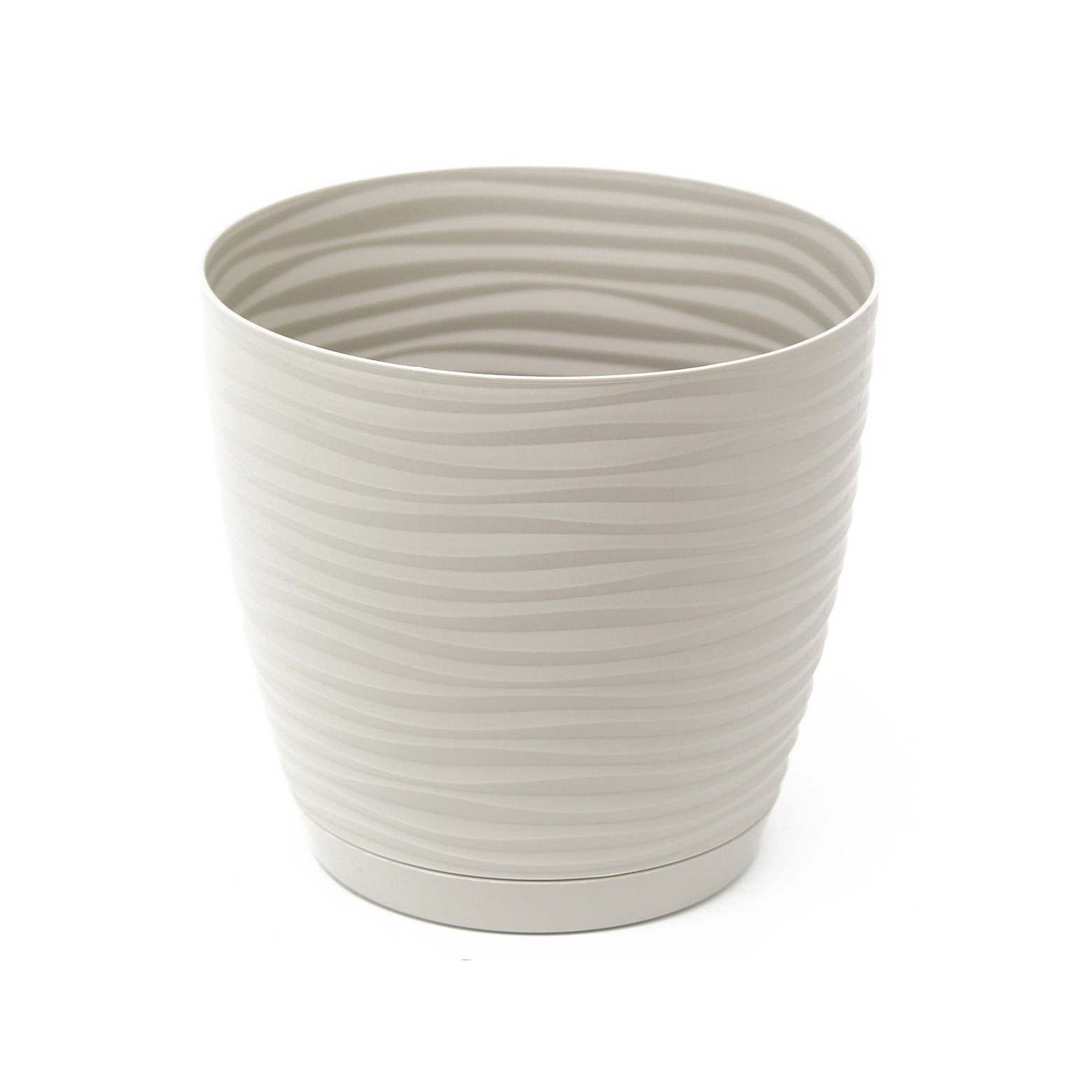 Pot rond zébré gris clair