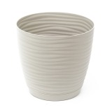 Pot rond zébré gris clair
