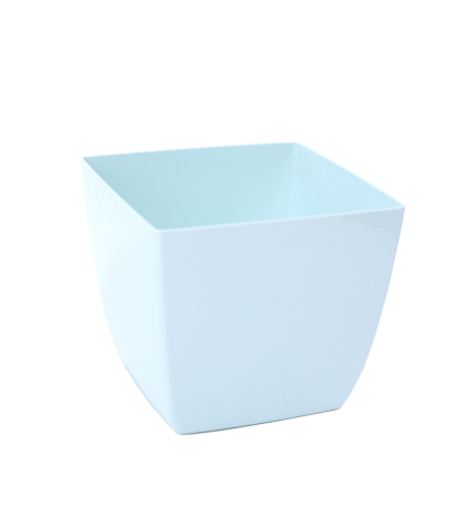 Pot plastique carré bleu ciel curvo