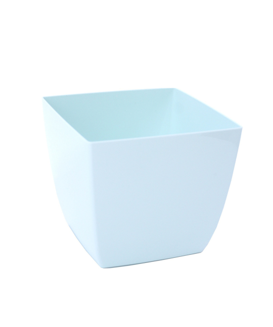Pot plastique carré bleu ciel curvo